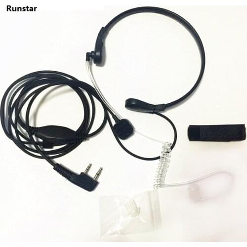 2pin K type eaphone Throat Microphone Mic PTT Laryngofon Air Tube Headset Earpiece for Baofemg Walkie Talkie CB Radio UV-5R