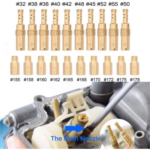 20pcs Motorcycle Carburetor Main Jet Kit Set Fuel injector Slow/Pilot Jet for Keihin FCR KOSO OKO PWK PE of the Carburetor