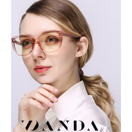 2020 Cat Eye Women Anti Blue Light Glasses Retro Lady Eyeglasses Cellphone Computer Anti Reflective UV Corrective Lenses