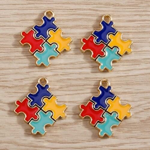 4pcs 19*22mm Colorful Enamel Square Charms Pendants for Necklace Earrings Bracelets DIY Handmade Jewelry Making Craft Accessory