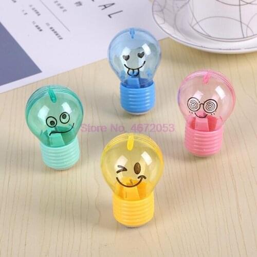 500pcs/lot Bulb Style Pencil Sharpener Creative Emotions Plastic Pencil Sharpener For Kids Gifts Stationery School Supplies