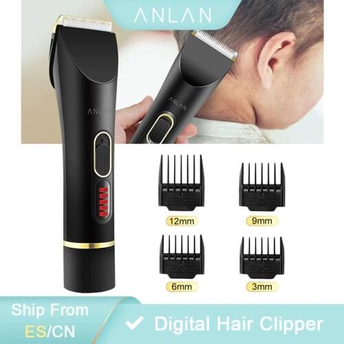 ANLAN Electric Hair Clipper Cordless Professional Hair Trimmer Men Kids Digital Hair Cutting Machine Barber USB Rechargeable