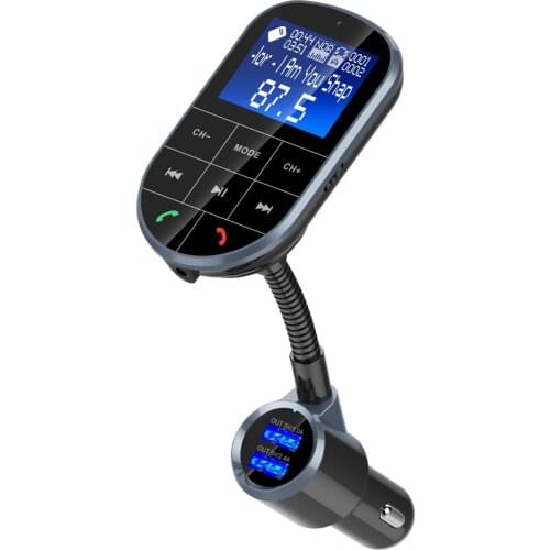 BC37 Wireless Handsfree Car Kit Bluetooth FM Transmitter LCD MP3 Player USB Charger 4ACar Accessories Support TFCard/USB Reading