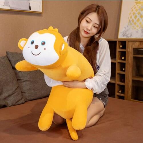 65-110cm Huge Lovely Pink Long Monkey Plush Toys Stuffed Sleep Pillow Animal Doll Soft Cartoon Children Girls Kid Christmas Gift