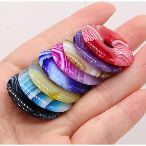 Natural Stripe Agates Bead Trendy Round Shape Big Hole Beads for Making Jewelry DIY Charms Necklace Accessories Gift Hole 7.5mm