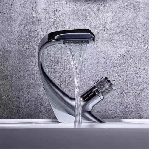 Black Faucet Bathroom Sink Faucets Hot Cold Water Mixer Crane Deck Mounted XX9B