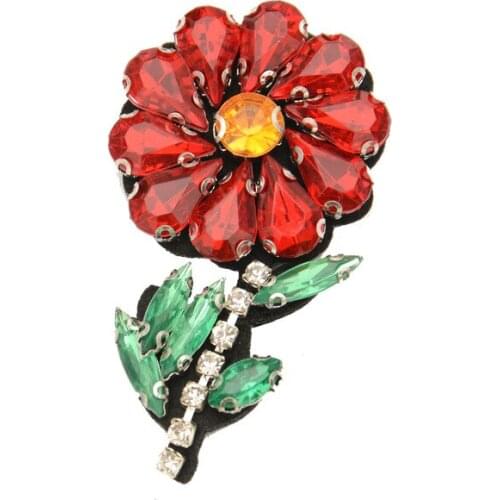 GUGUTREE embroidery beaded flower patches bird patches badges applique patches for clothing SK-139