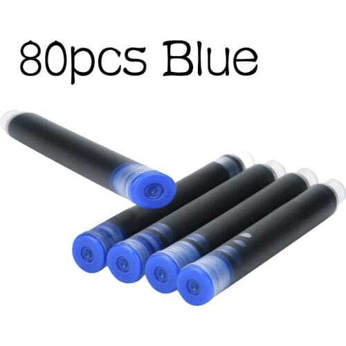 Jinhao 80pcs Fountain Pen Ink Converter Cartridge Caliber 2.6 Mm Hot Sale Pen Refills Black And Blue Office School Stationery