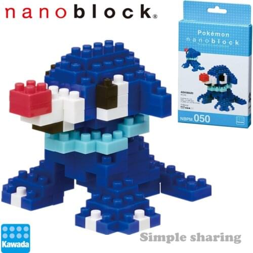 Kawada Nanoblock Pokemon Pikachu NBPM-050 Ashimari 110 Pcs Anime Cartoon Diamond Building Blocks Mini Micro Bricks Toy Games New