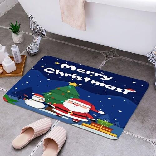Santa Claus Entrance Door Floor Mat Door Mat Non-Slip Foot Pad Home Welcome Carpet For Hallway Bath Kitchen Doormat