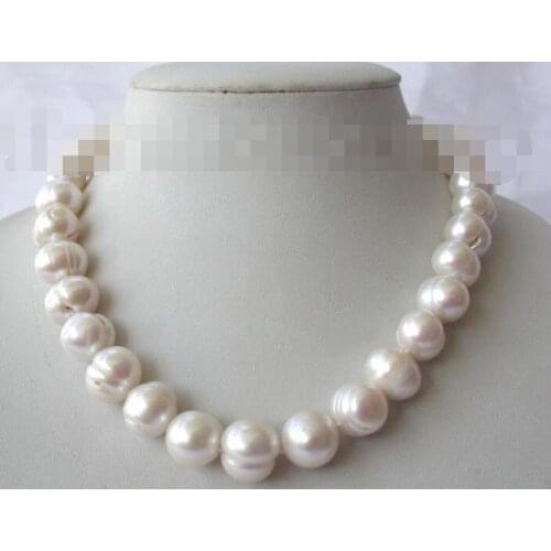 10-11mm round baroque white freshwater cultured pearl necklace h86