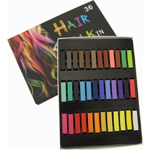36pcs Colorful Hair Crayon Temporary Color Chalk for Coloring Hair Dye Pastels Kit DIY Styling Tools Creme Para Cabelo Set