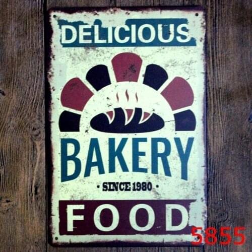 Metal Tin Sign 20*30 cm delicious bakery Decor Bar Pub Home Vintage Retro Poster comic sticker