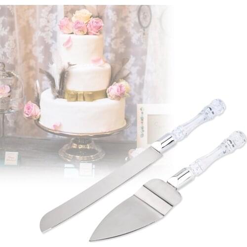 Personalized Flower Resin 2Pcs Wedding Cake Knife Shovel Set Cake Shovel Cutter Knife Set Wedding Cake Birthday Gift Party Decor
