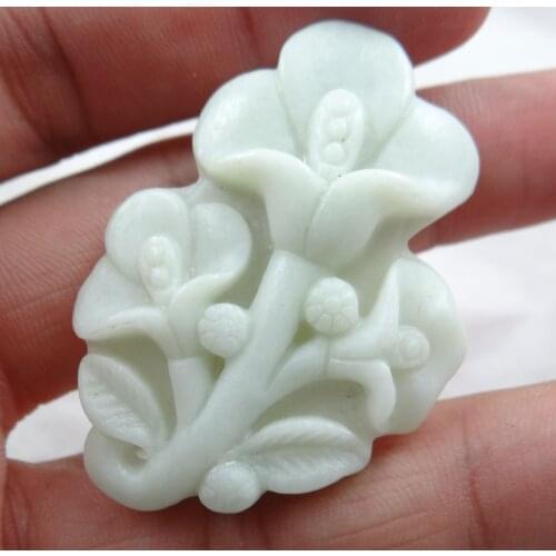 Natural stone Turquoises Quartz crystal hand-carved flower amulet pendant for diy jewelry making necklace Accessories