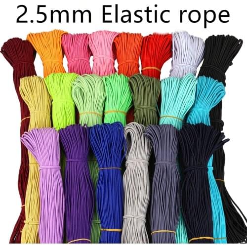 NEW 5 yards/Lot 2.5mm Round High Elastic Sewing Elastic Band Fiat Rubber Band Waist Band Stretch Rope Elastic Ribbon