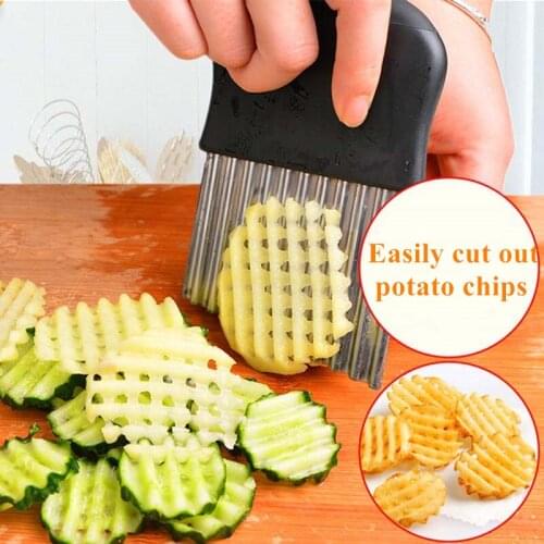 French Fries Cutter Stainless Steel+PP Potato Chips Making Peeler Cut Vegetable Kitchen Accessories Knives Fruit Tool Knife