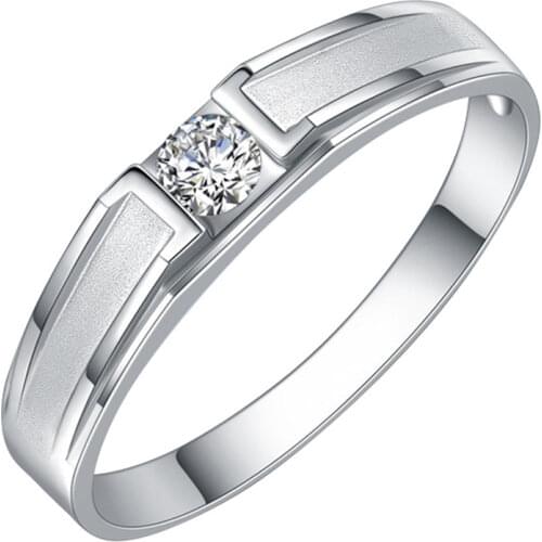 Authentic 925 Sterling Silver Ring Men Exquisite Luxury Engagement Original Design Charm Platinum Diamond Fine Jewelry Anillos