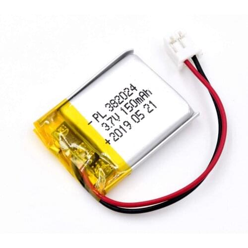 Mejuew 3.7V 150mAh 382024 Rechargeable Lipo Battery with JST Connector