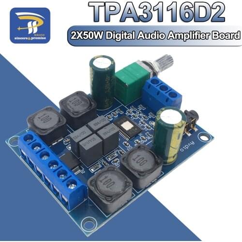 TPA3116 Digital Audio Amplifier Board TPA3116D2 Subwoofer Speaker Amplifiers DC4.5V-24V 2*50W