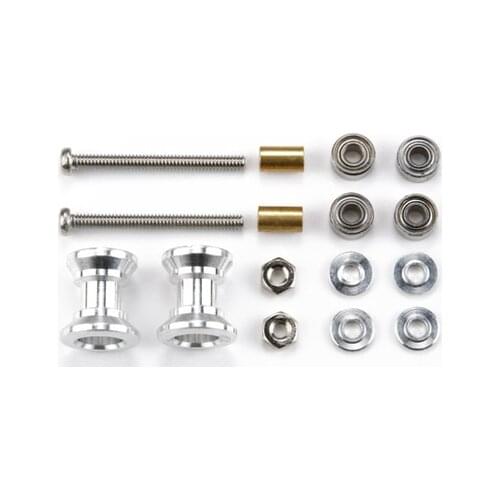 Authentic Tamiya Mini 4WD Parts 9mm Anti-rollover Double Aluminum Rollers Alloy Bearing Two-section Guide Wheel 15403