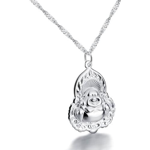 925 Silver Pendants Jewelry Fashion New Style Buddha Pendant With Necklace National Wind Style Pendant Men Women Hanging Drop