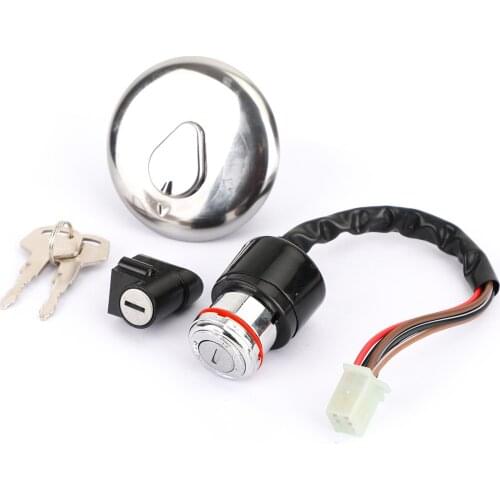 Areyourshop Complete Lock Set Ignition Switch 2 Keys Petrol Cap Fit for Suzuki GN125 1982-2001 Motorycle Accessories Parts