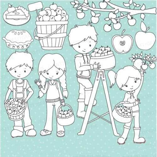 Apple time fun transparent clear stamp for DIY Scrapbooking/Card Making/Kids Christmas Fun Decoration Supplies