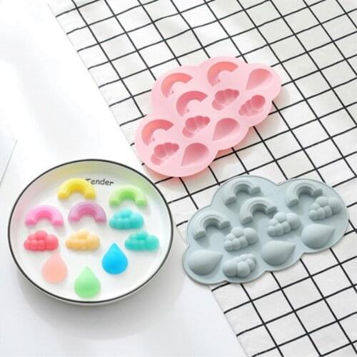 Rainbow Clouds Raindrop Silicone Mold Fondant Cake Chocolate Molds Sugar Craft Ice Tray Candy Pudding Ice Mold DIY Baking Tools