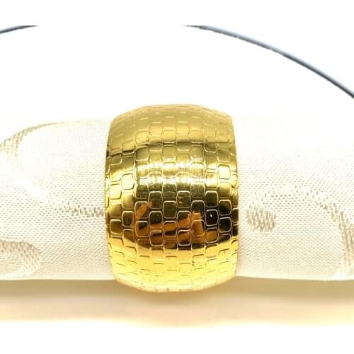 Metal napkin ring, round bead, golden napkin holder, desktop decoration, used for family party, hotel wedding banquet accessorie