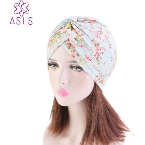 New women floral print cotton Turban Hat Bandana Scarf Cancer Chemo Beanies Headwrap Caps Sleep Cap Hair accessories