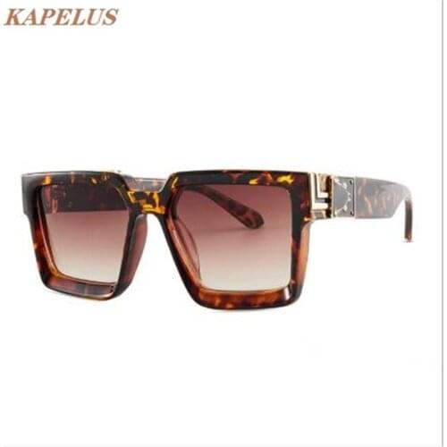 KAPELUS brand glasses Tofu retro tea color changing mirror Men and women designer square sunglasses