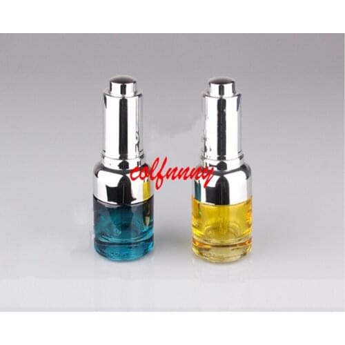 200pcs/lot 20ml Glass Essential oil bottle / Gold press lid / glass dropper bottle Serum hyaluronic acid cosmetic container