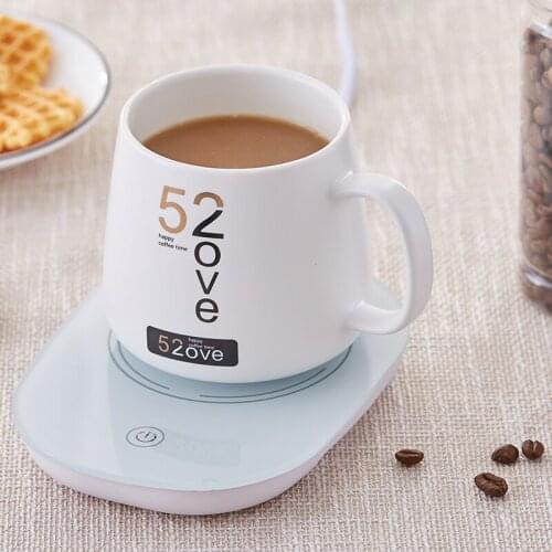 55 Celsius Heating Thermostat Milk Coffee Mug Cup with Wireless Charging Base Health Electric Heating Thermos Bottle Tea Heater