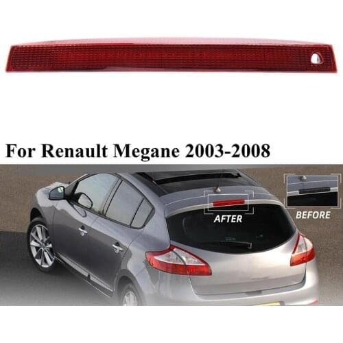 Third 3Rd Brake Light, LED Stop Lamp for Renault Megane MK II 2003-2008 Rear Tail Light, Red Shell