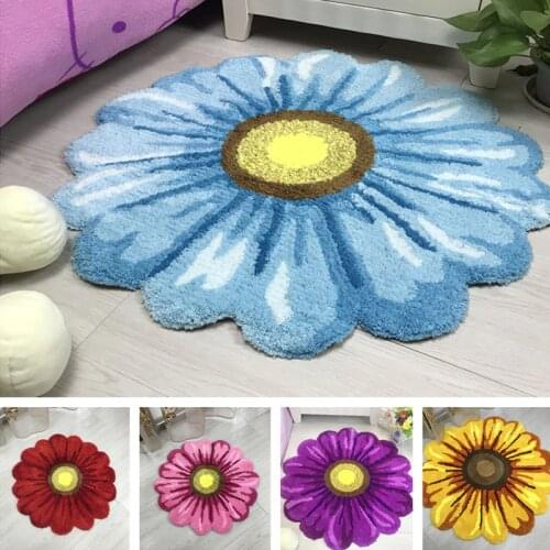 High quality flower round living room carpet bedroom bedside Sun flower floor mat home chair parlor soft hallway rug bath mats
