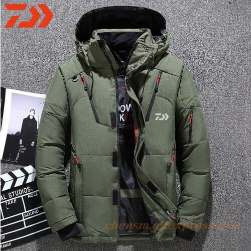 Dawa Winter White Duck Thick Down Jacket Men High Quality Windbreaker Hooded Parka Men Fishing Outwear Warm Down Jacket