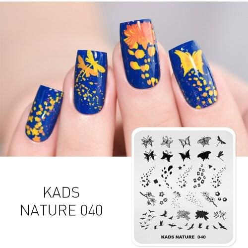 1pc Nail Art Stamping Plate Nature 040 Butterfly Peach blossom Pattern Design Stamp Template Image Stencil Polish Manicure Tools