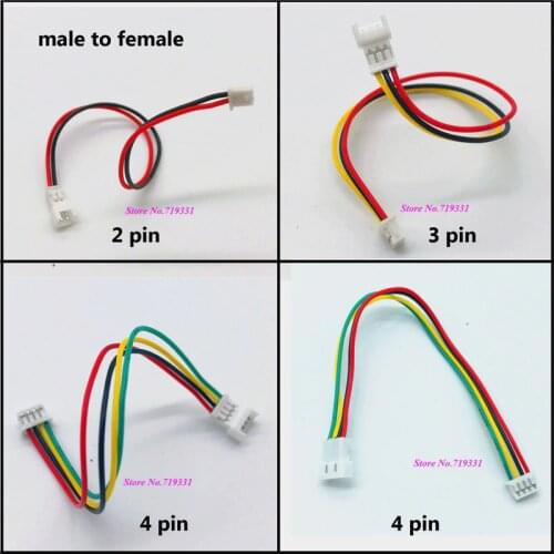 10pcs Micro Mini JST 1.25mm 2p 3p 4pin Female to Male Connector with Wire