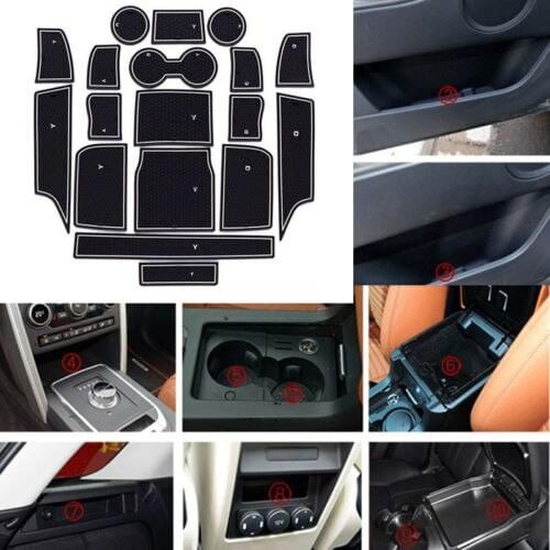 18pcs Luminous Cup Mat Gate Slot Mat For Land Rover Discovery Sport 2015(High)