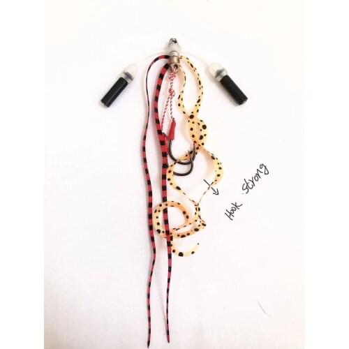 50pcs/lot 5 colors mixed Silicone fishing rubber Assist hook jigging hooks sea fishing hook Jig tail fishing hook13 super strong