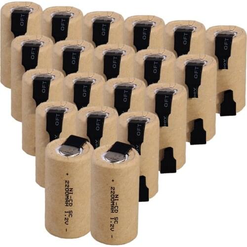 Real capacity 20 pcs SC battery 2200mah 1.2V NICD SUBC batteries for power tools akkumulator for MAKITA for HITACHI for METABO