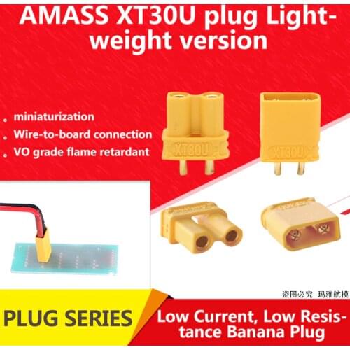Amass XT30U Male Female Bullet Connector Plug the Upgrade XT30 For RC FPV Lipo Battery RC Quadcopter 30A