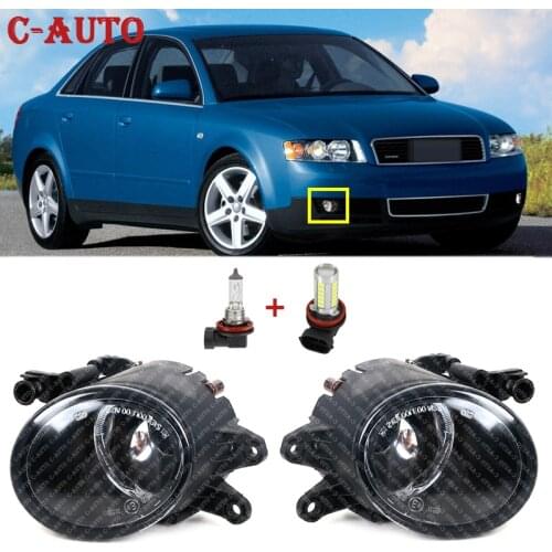 Car Left Right Front FogLight Lamp With Halogen and LED Bulbs For Audi A4 B6 2001 2002 2003 2004 2005 For RS4 2006 2007 2008
