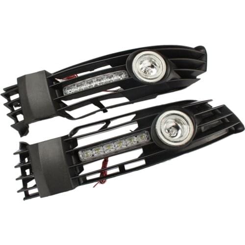 Car Daytime Running Fog Light Grille Cover LED DRL for Passat B5 B5.5 2001-2005