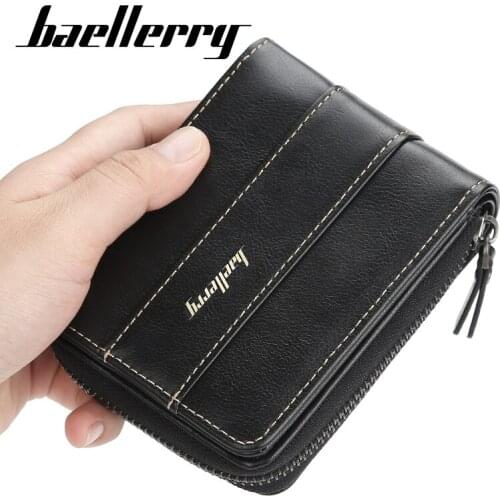 Baellerry Summer Men Wallet Business Purse For Boys Stylish Male Purse Coin Pocket Card Holder Men Short bags carteira masculina
