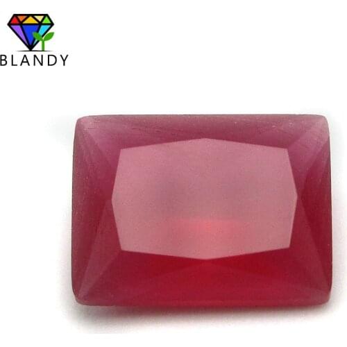 Free Shipping Red Glass Beads 2x3~10x14mm Rectangle Shape Machine Cut Red Synthetic Glass Gems Stone For Jewelry