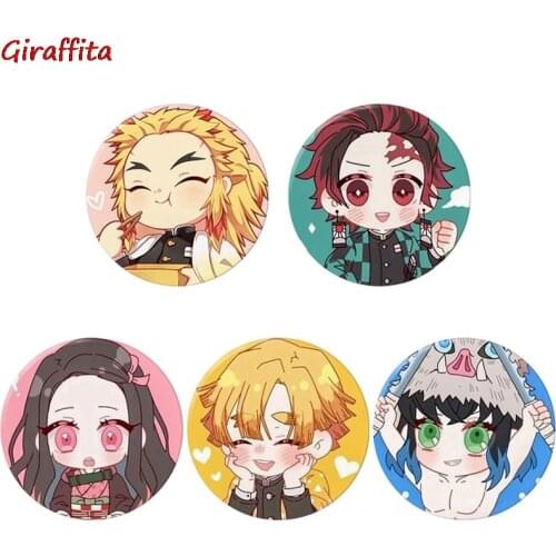 Anime Demon Slayer: Kimetsu No Yaiba Kamado Tanjirou Pin Button Brooch Badge New Cosplay Gift 58mm