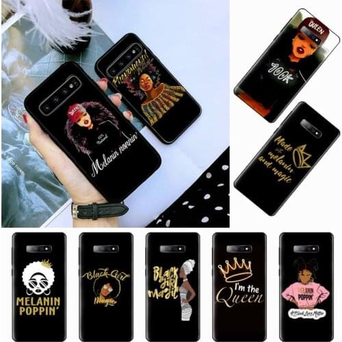 Black Girl Magic Queen Melanin Poppin Phone Case For Samsung Galaxy S8 S9 S10 Plus Lite S10E Note 3 4 5 6 7 8 9 10 Pro cover