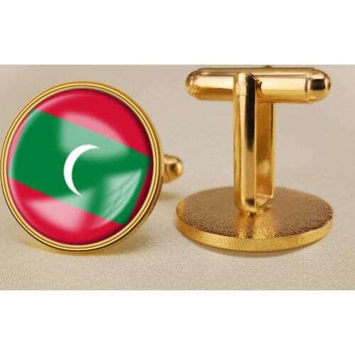 Coat of Arms of Maldives Flag National Emblem Cufflinks